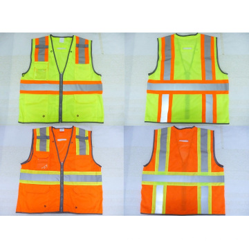 High Visibility Reflective Warning Vest with Zipper